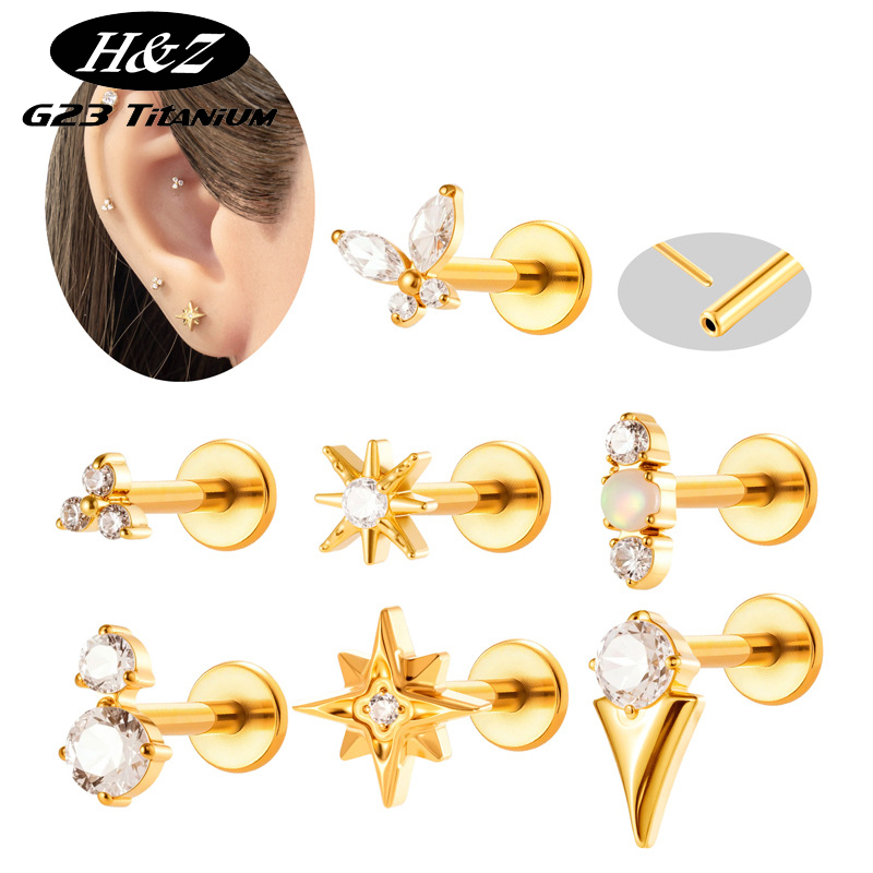 Body Jewelry Threadless - 1 szt. Tytanowy kolczyk G23 16G