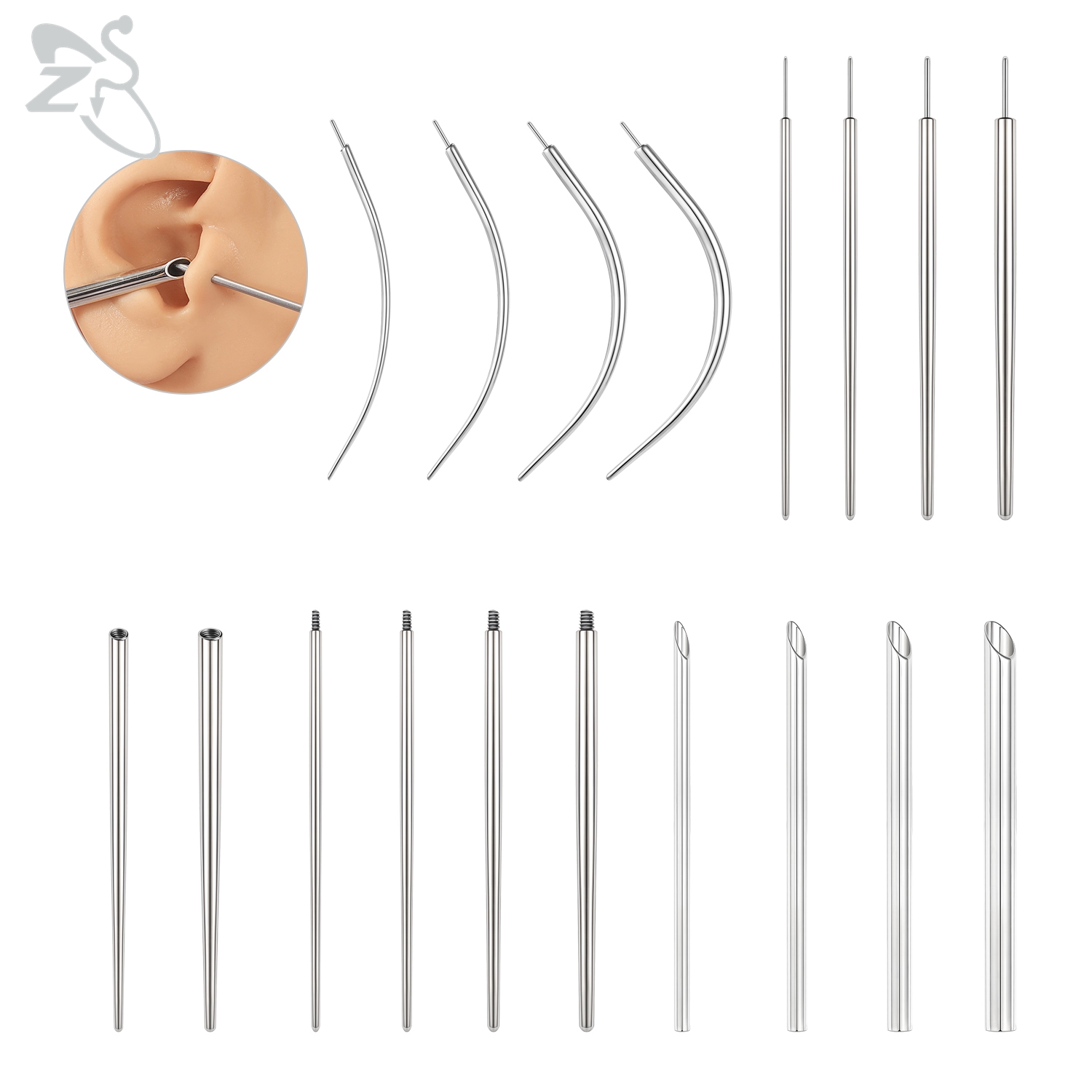 Body Jewelry Threadless - ZS 1 PC 14/16/18/20G bezgwintowe narzędzie