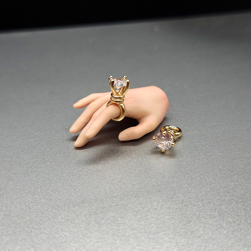 Body Jewelry Real Diamonds - Miniaturowy pierścionek z diamentem w skali