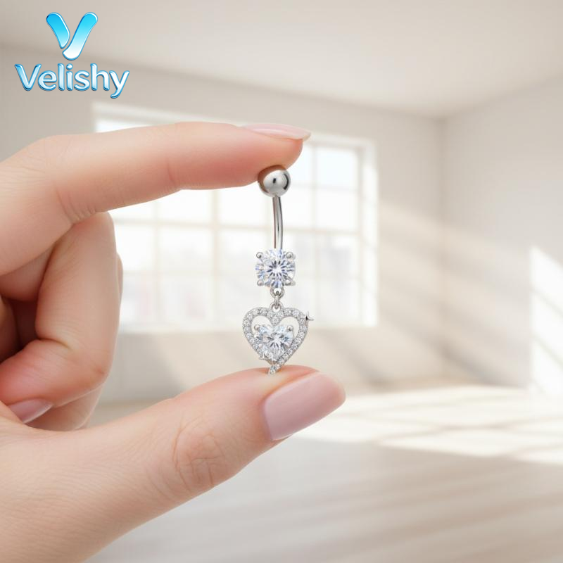 Body Jewelry For Sensitive Skin - Kolczyk do pępka ze stali chirurgicznej,