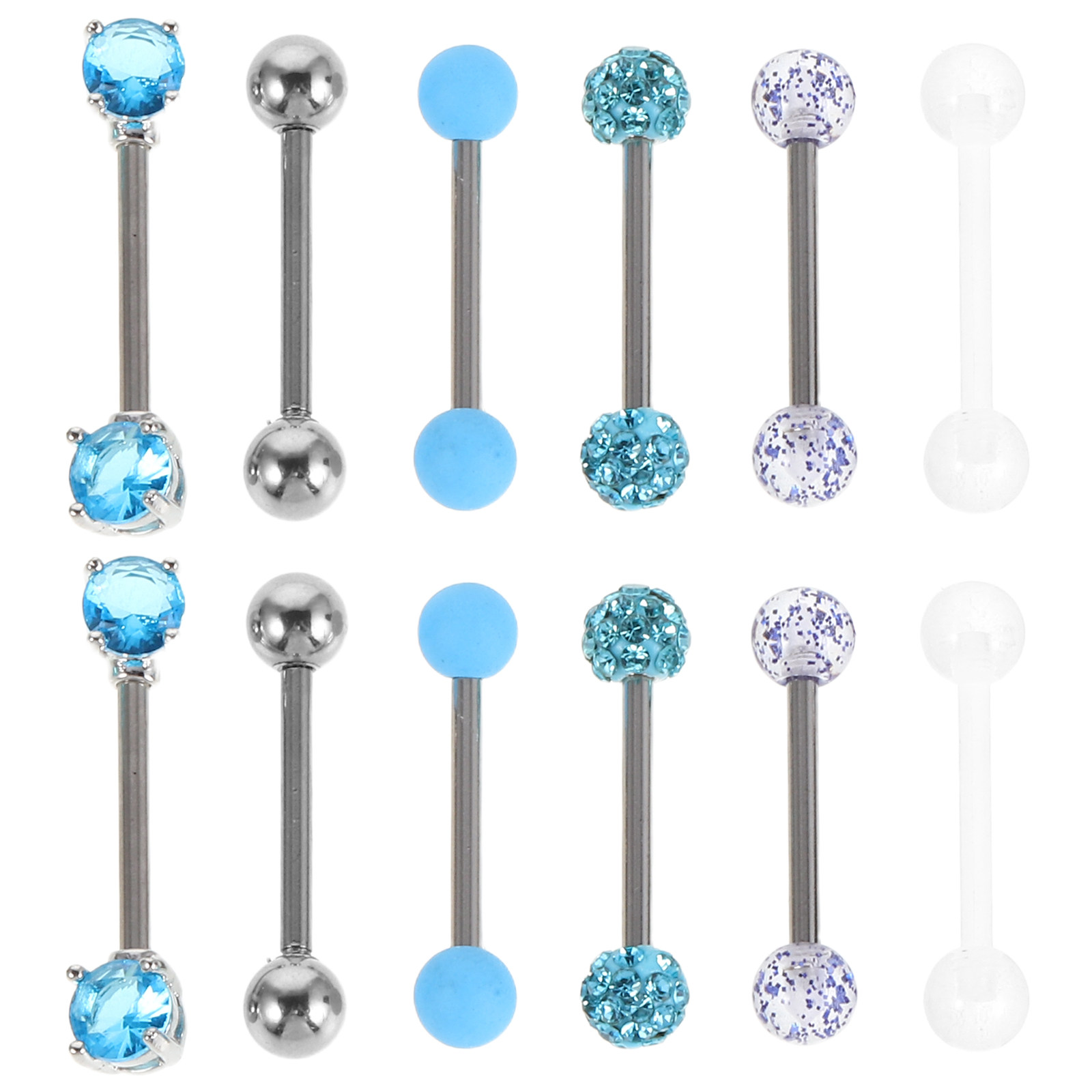 Body Jewelry For Sensitive Skin - 12 sztuk kolczyków do języka ze