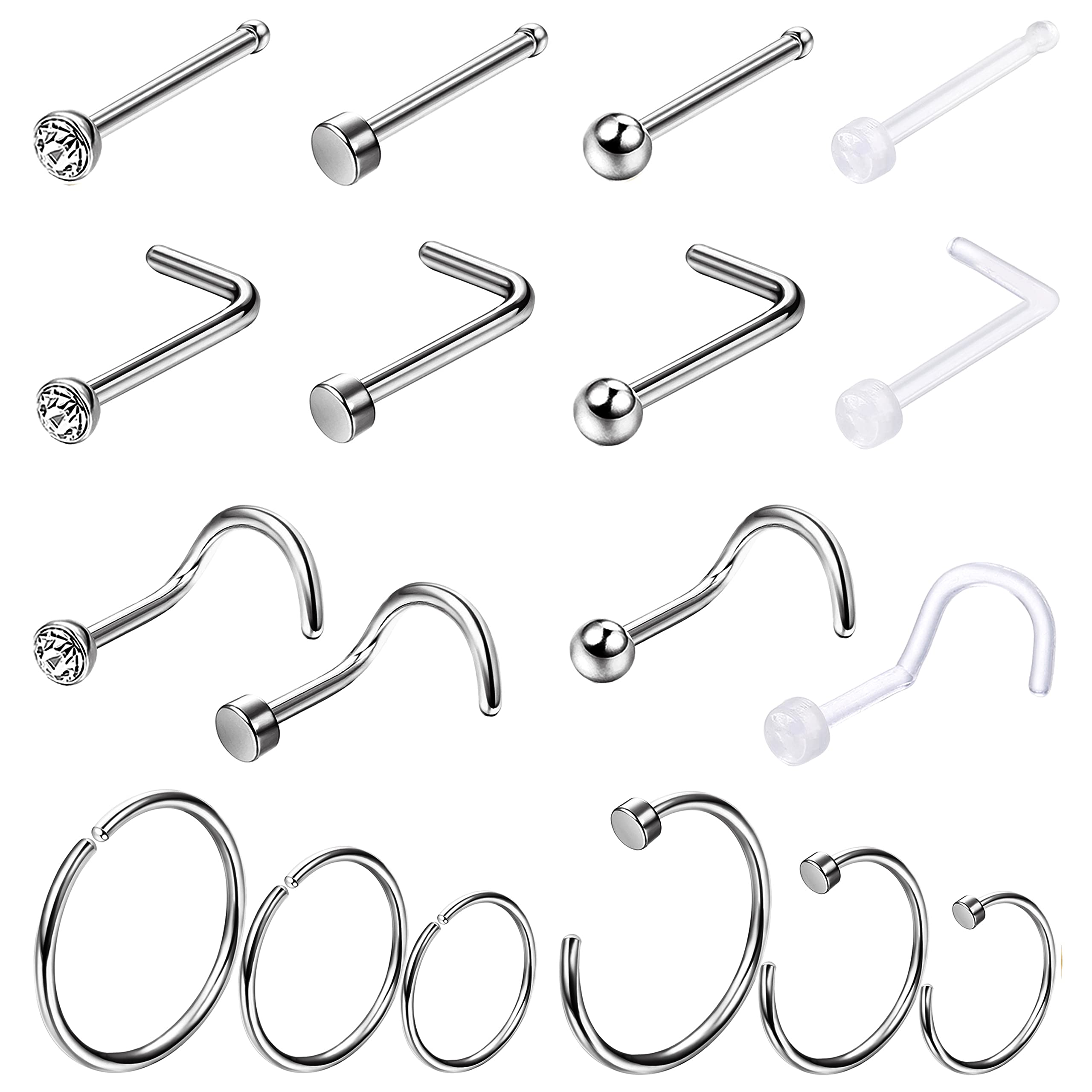 Body Jewelry For Sensitive Skin - 1 szt. Hipoalergiczny kolczyk w nosie