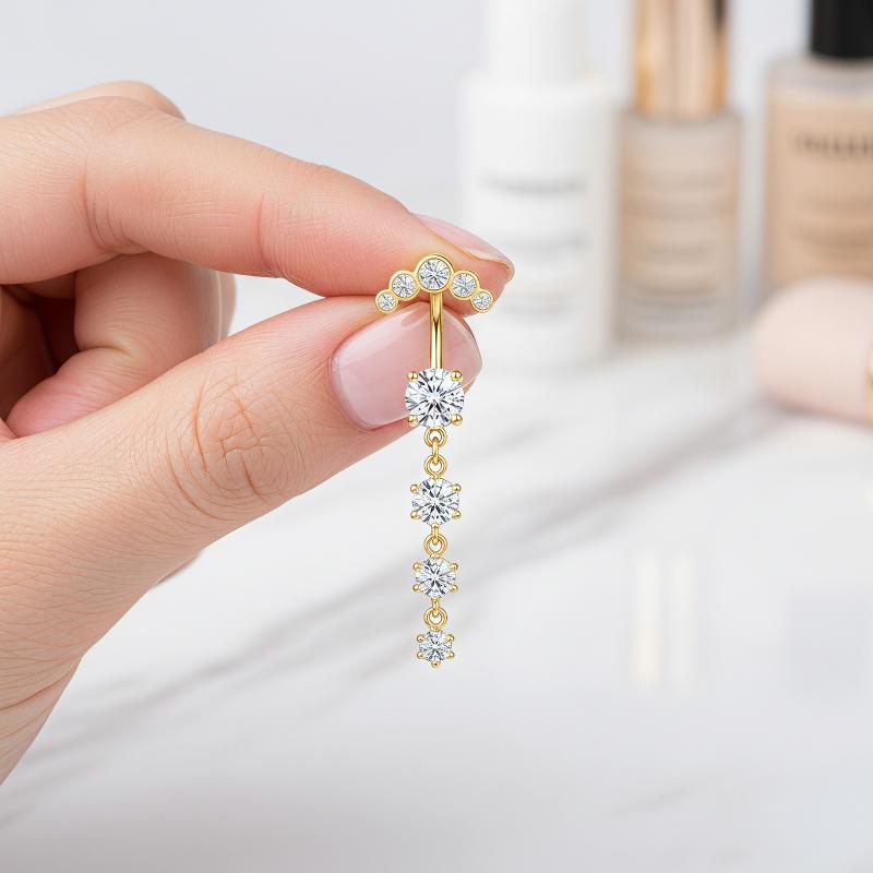Body Jewelry For Sensitive Skin - 5 szt. Kolczyki do pępka ze
