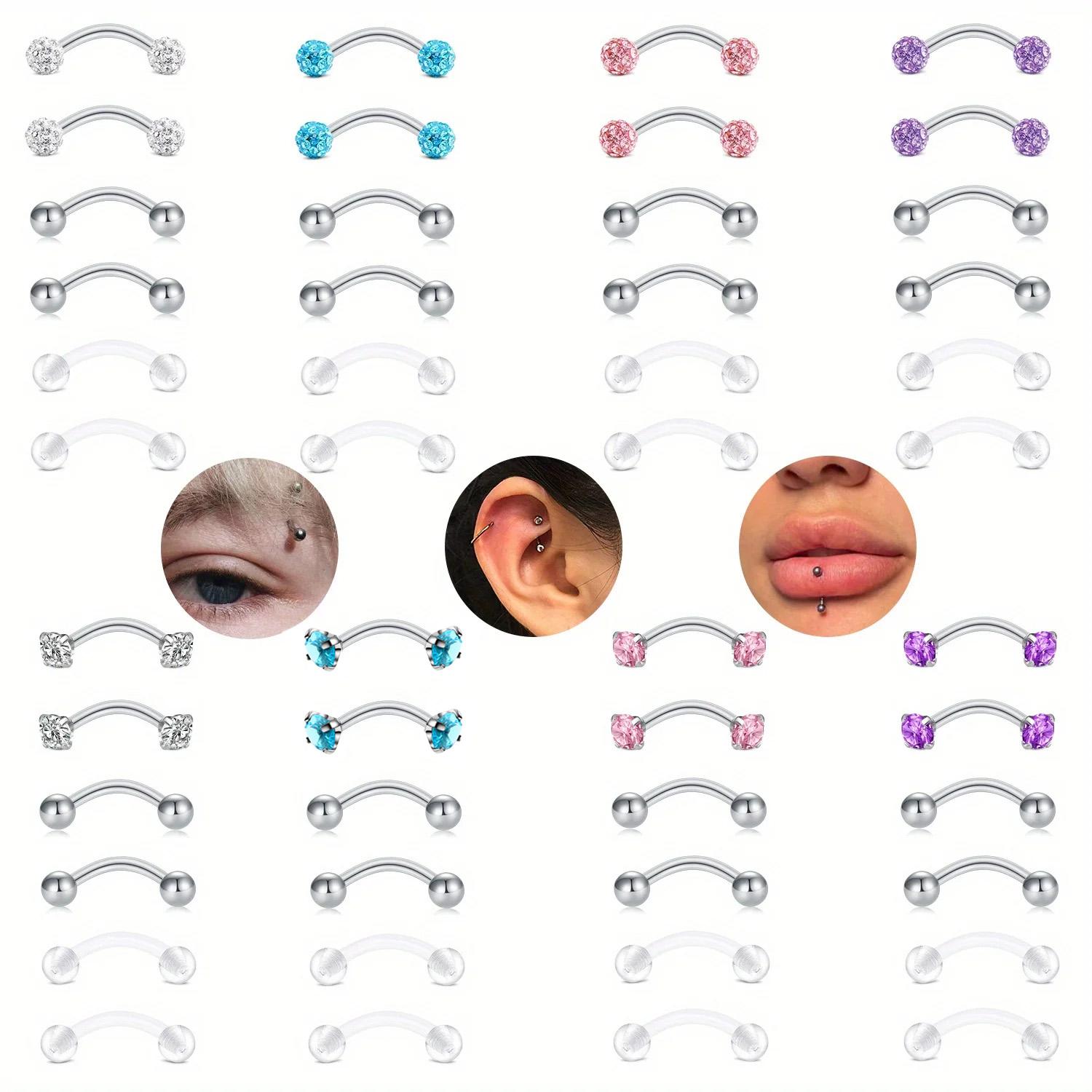 Eyebrow Curved Barbell - 6 sztuk / zestaw Eleganckie słodkie