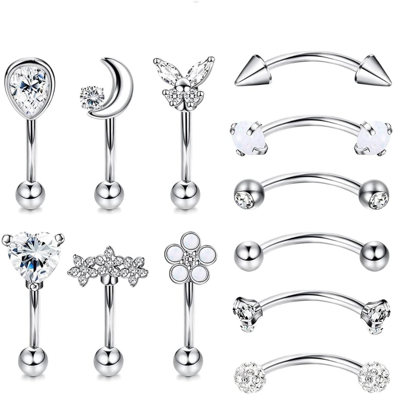 Eyebrow Curved Barbell - Bobisty 1 szt. Zakrzywiony sztanga ze