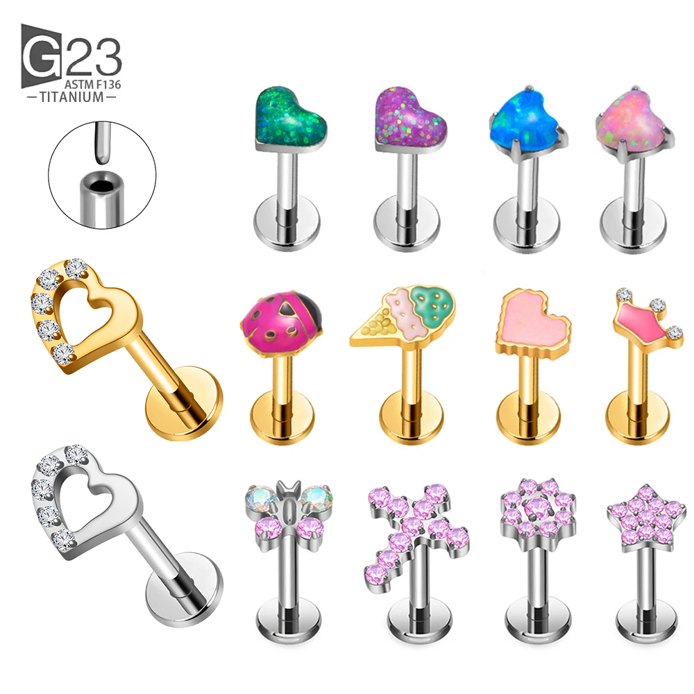 Body Jewelry Threadless - G23 Tytanowy Bezgwintowy Piercing 16G/18G/20G Kształt