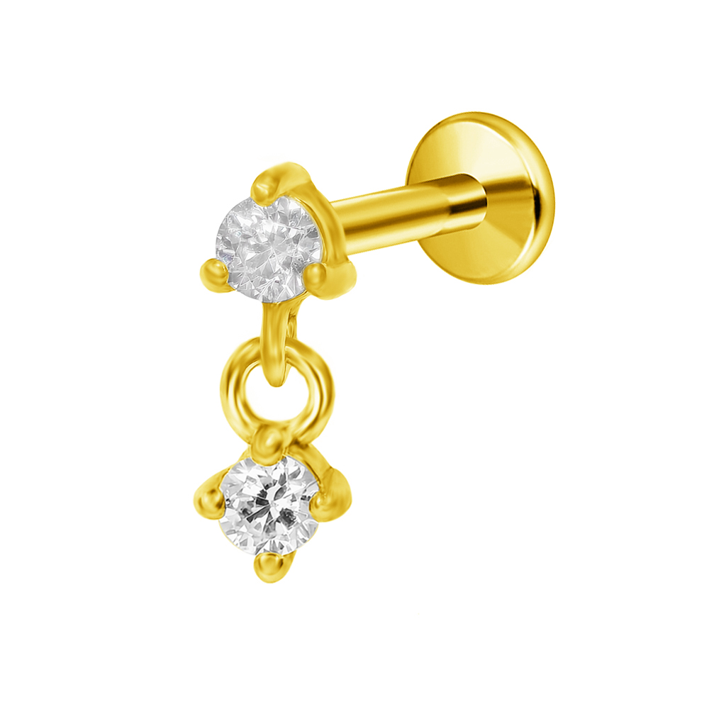 G23 tytanowa gwiazda księżyca  – Body Jewelry Threadless recenzja i cena