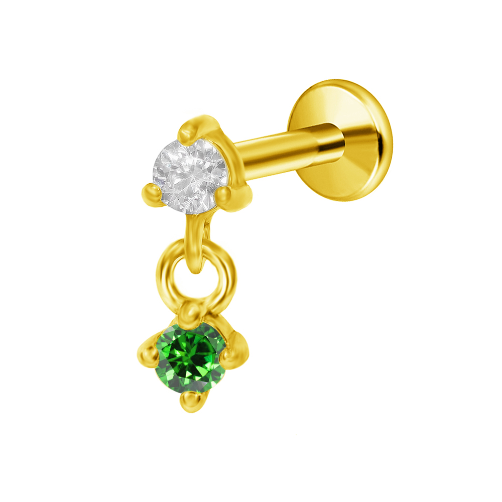 G23 tytanowa gwiazda księżyca  – Body Jewelry Threadless recenzja i cena