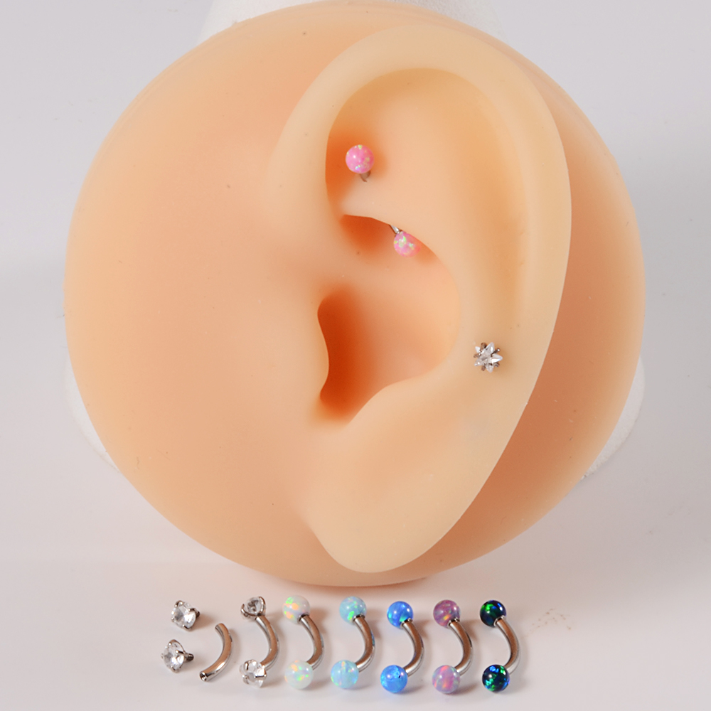 1PC G23 Titanium CZ Wewnętrzni – Eyebrow Curved Barbell recenzja i cena