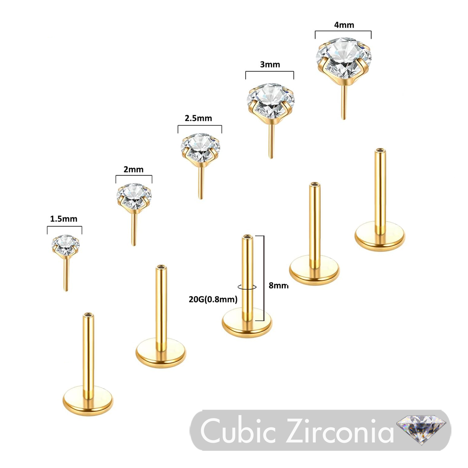 5 sztuk bezgwintowe Push In uc – Body Jewelry Threadless recenzja i cena