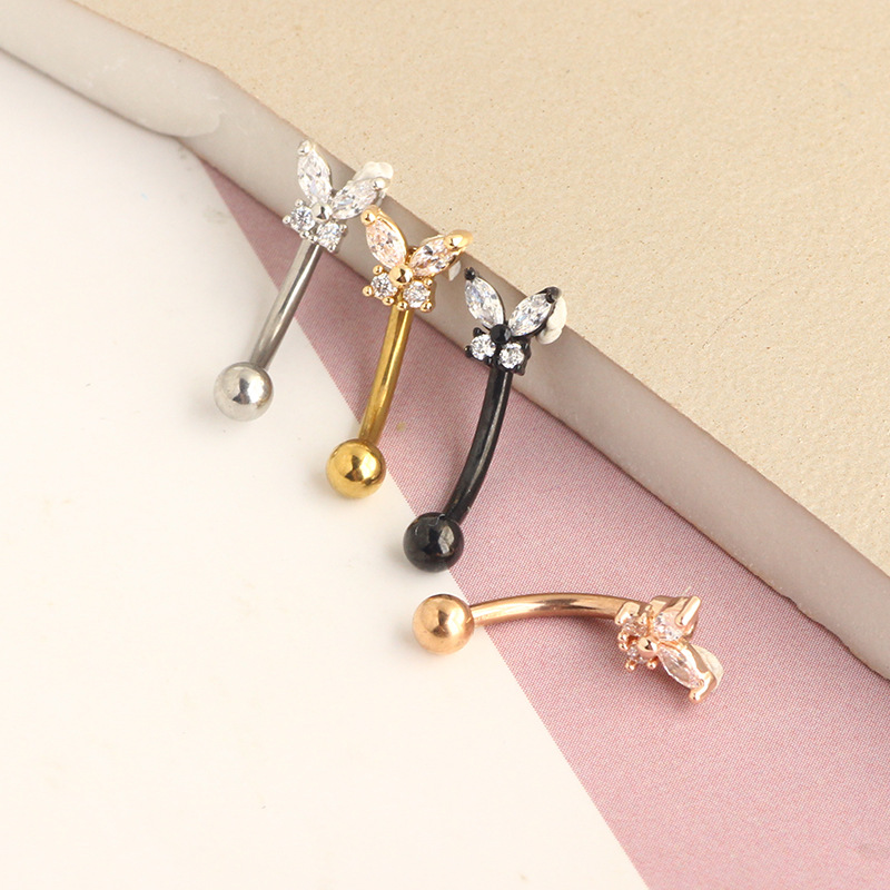 Złota biżuteria do piercingu R – Eyebrow Curved Barbell recenzja i cena