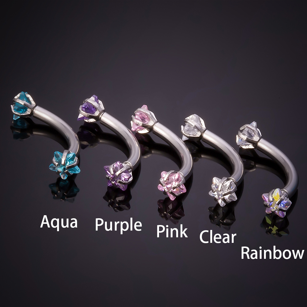 1pc stali cyrkonia brwi Pierci – Eyebrow Curved Barbell recenzja i cena
