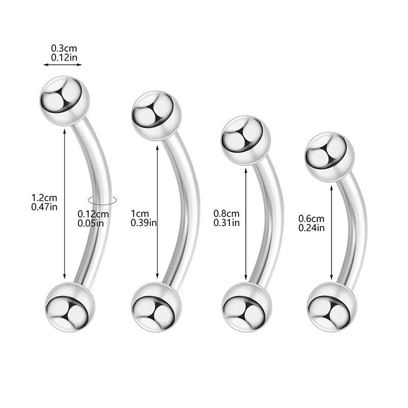 6 SZTUK Stal Nierdzewna Zakrzy – Eyebrow Curved Barbell recenzja i cena