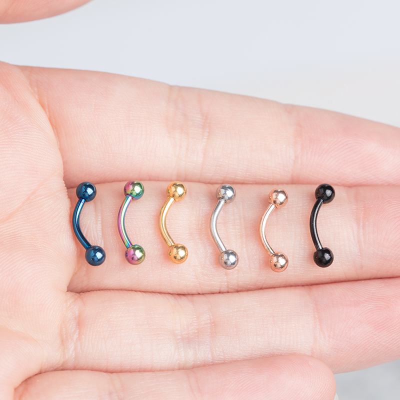 6 SZTUK Stal Nierdzewna Zakrzy – Eyebrow Curved Barbell recenzja i cena