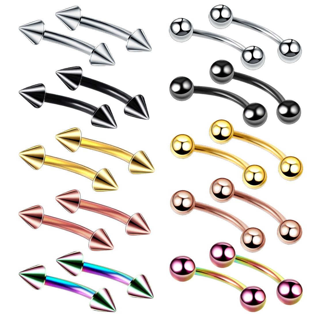 20 sztuk/zestaw stali nierdzew – Eyebrow Curved Barbell recenzja i cena