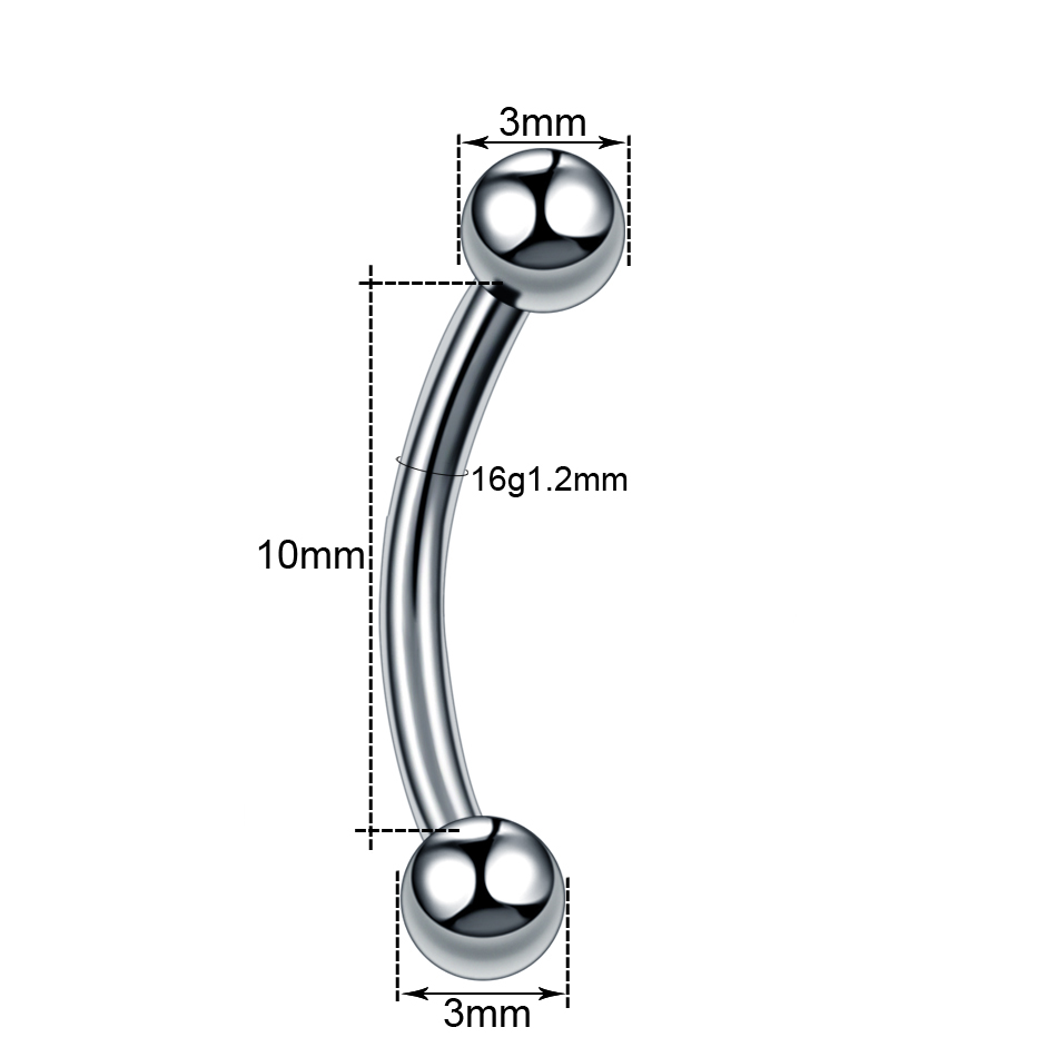 1 szt. Tytanowa Kulka do Pierc – Eyebrow Curved Barbell recenzja i cena