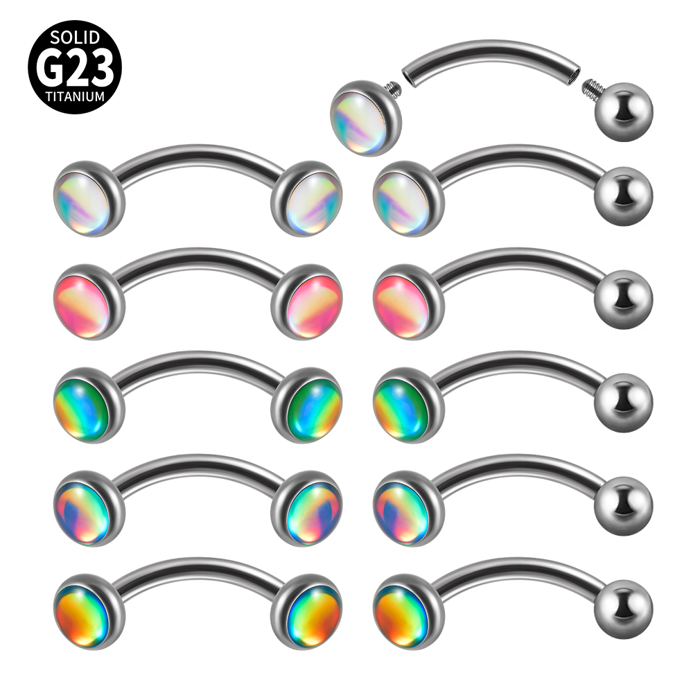 1PC G23 TItanium 16G Flash Gem – Eyebrow Curved Barbell recenzja i cena