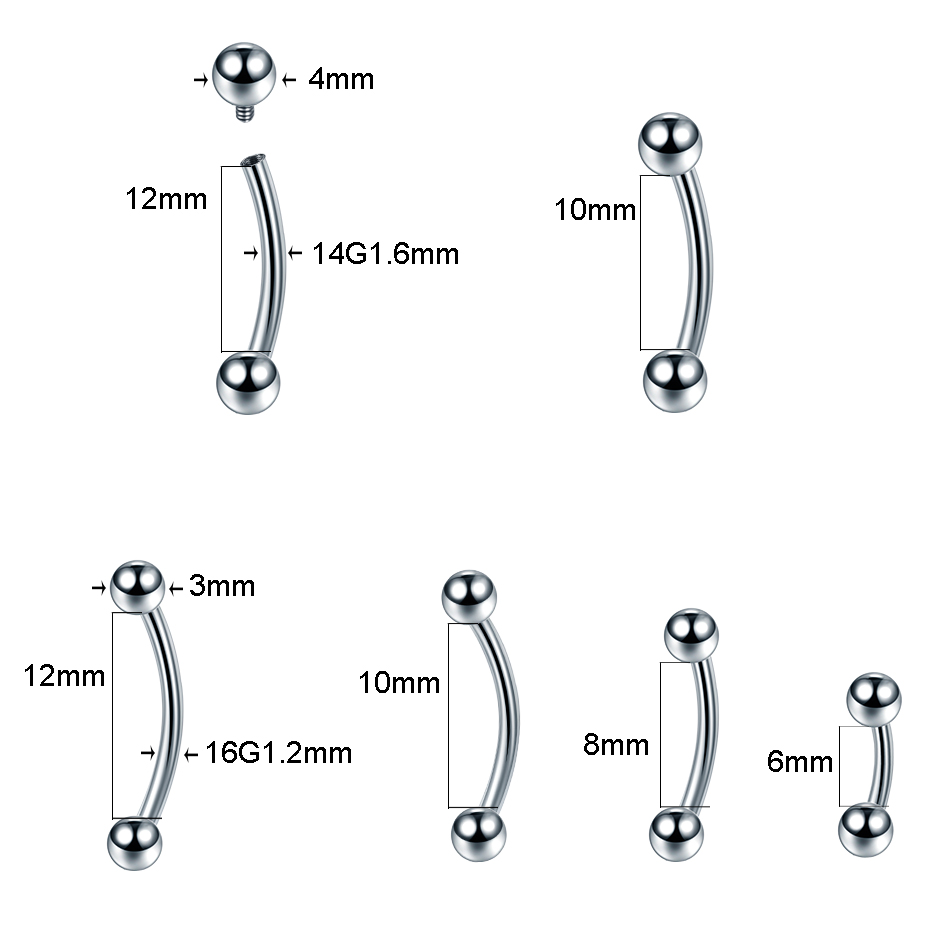 10 sztuk/partia G23 tytanowy b – Eyebrow Curved Barbell recenzja i cena