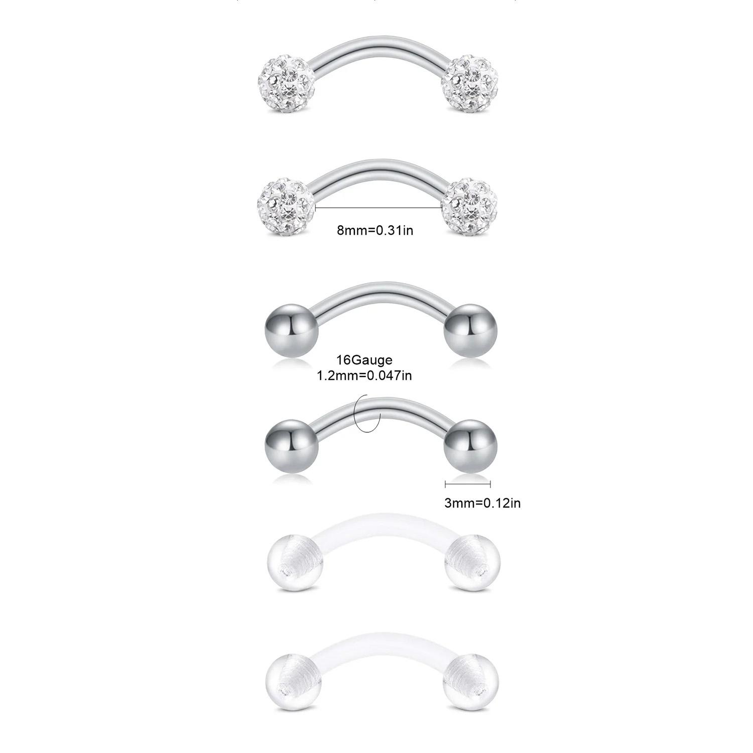 6 sztuk / zestaw Eleganckie sł – Eyebrow Curved Barbell recenzja i cena