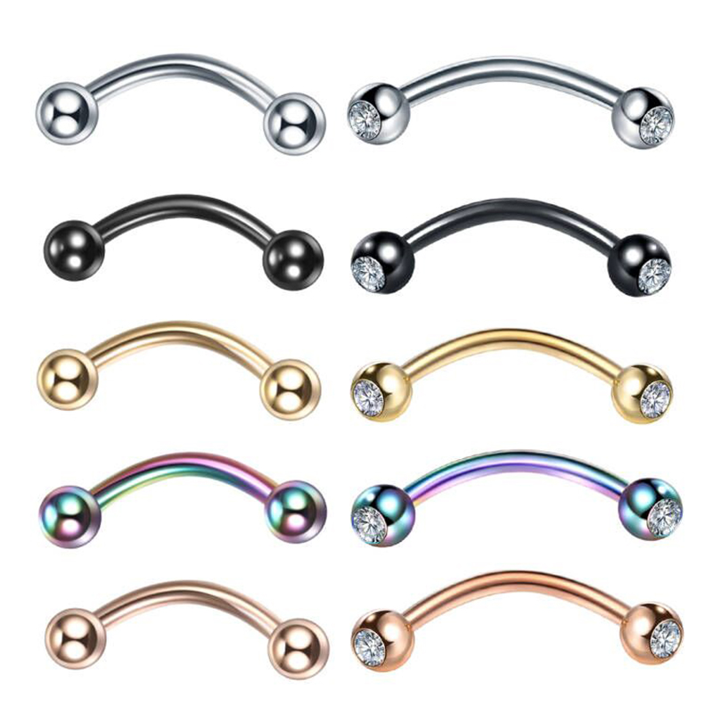 1PC kryształ ze stali nierdzew – Eyebrow Curved Barbell recenzja i cena