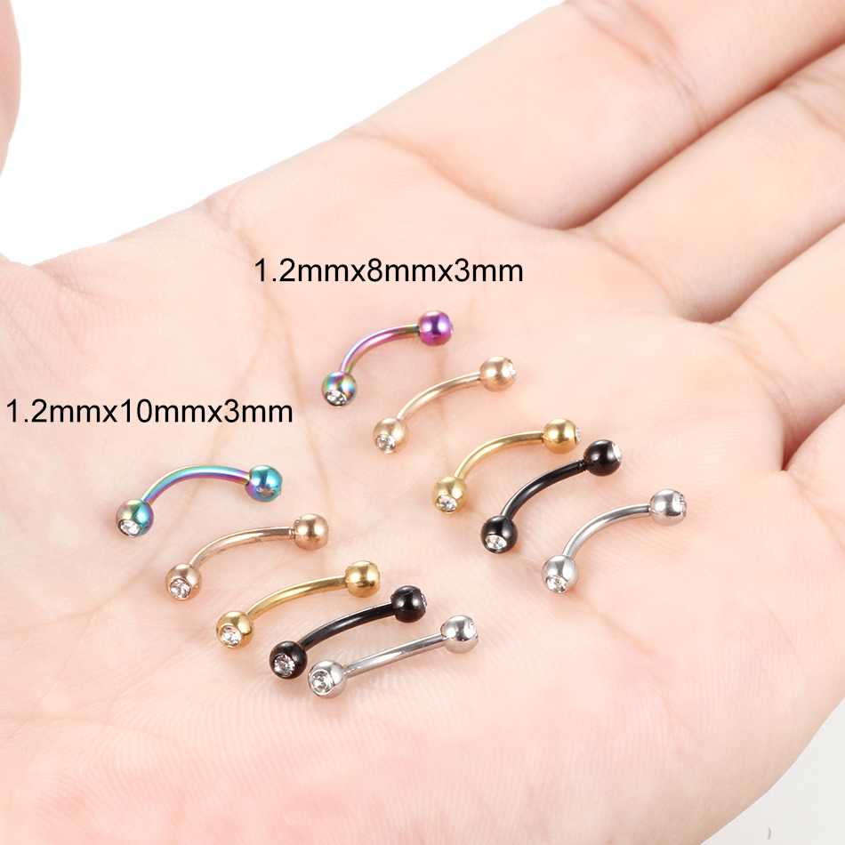 1PC kryształ ze stali nierdzew – Eyebrow Curved Barbell recenzja i cena