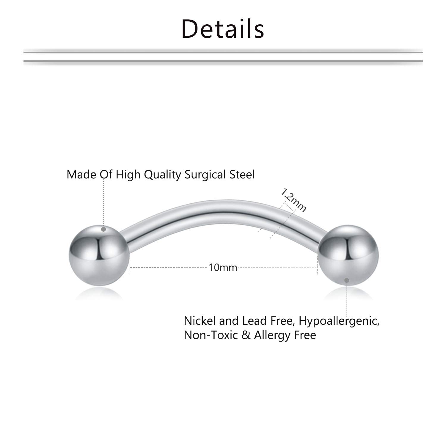 16G przezroczysty akryl Biofle – Eyebrow Curved Barbell recenzja i cena