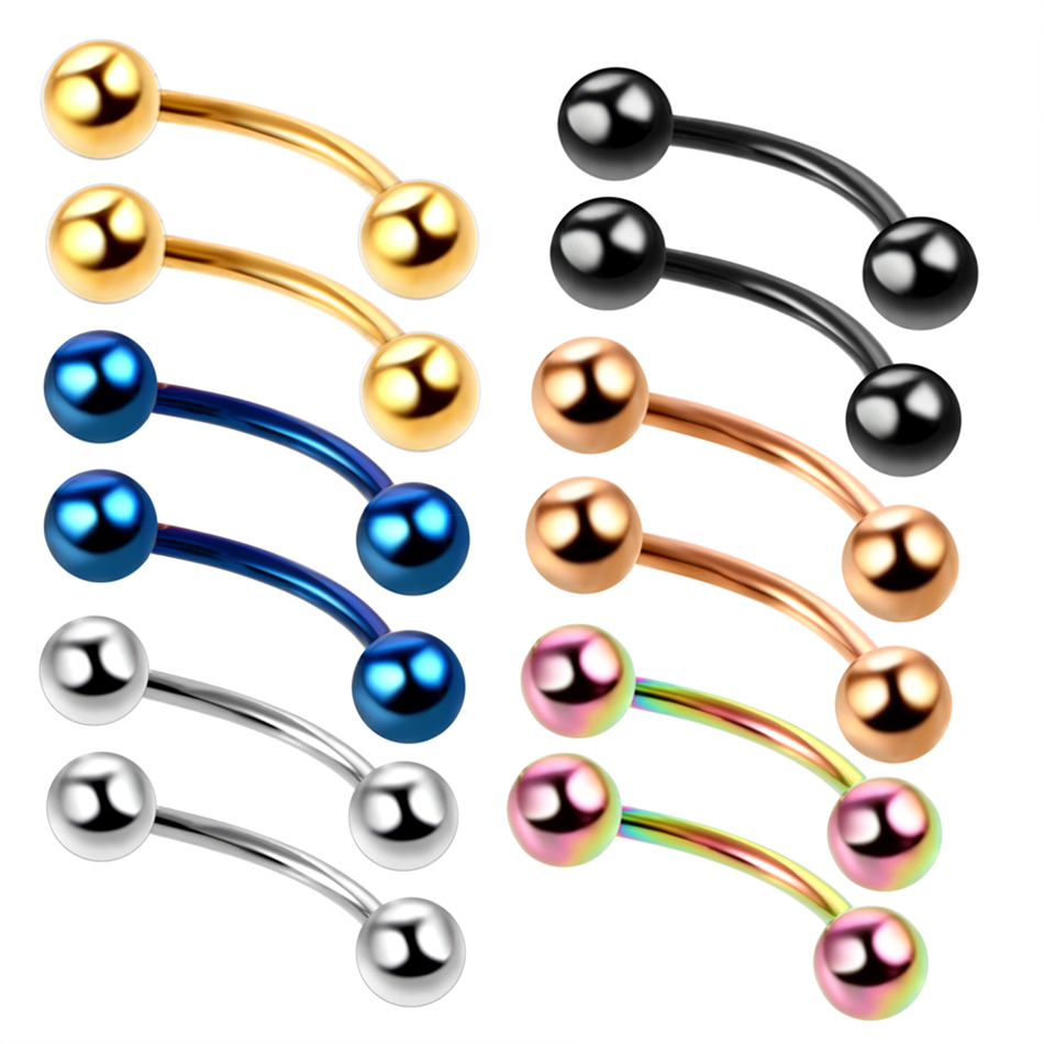 Partia 2 sztuk tytanu anodowan – Eyebrow Curved Barbell recenzja i cena